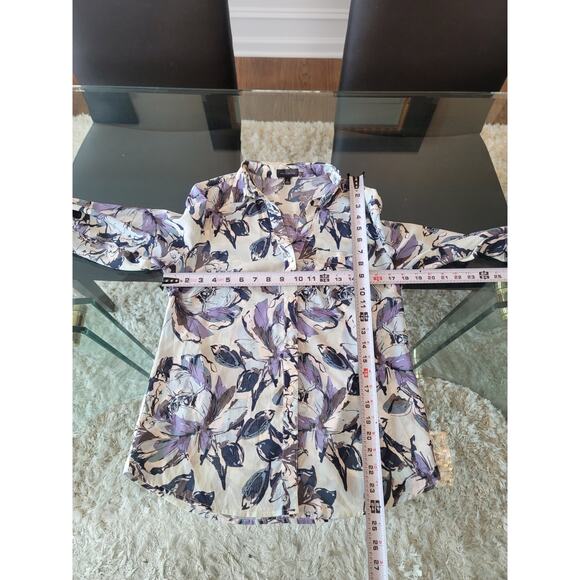 The Limited Button Up Blouse Women's Small Multicolor Floral Long Sleeve Stretch - Picture 11 of 11